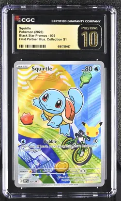 Squirtle 039 First Partner Illustration Black Star Promo CGC 10 PRISTINE - Image 1