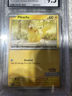 POKEMON CGC 9.5 MINT+ PIKACHU ILLUSTRATION CONTEST WINNER 2024 #214 PROMO🔥 - Image 2
