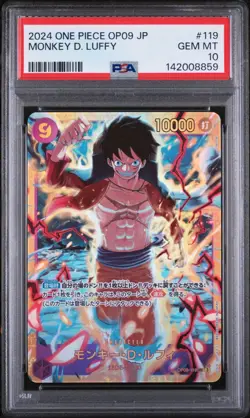 ONE PIECE JAPANESE OP09-119 EMPERORS IN THE NEW WORLDMONKEY D. LUFFY PSA 10 - Image 1