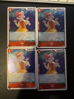 OP09-002 Uta One Piece Card Game x4 Playset EMPERORS IN THE NEW WORLD Red Shanks - Image 1