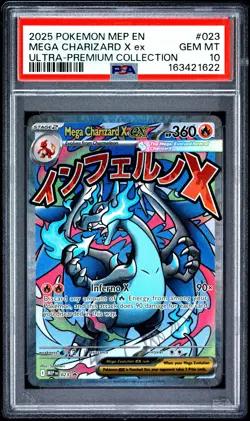 2025 POKEMON MEP EN-ME BLACK STAR PROMO #023 MEGA CHARIZARD X EX PSA 10 - Image 1