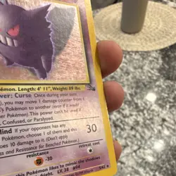 Gengar Fossil 5/62 Holo Rare English Pokemon TCG 1999 Heavily Played - Image 2