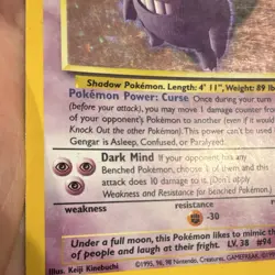 Gengar Fossil 5/62 Holo Rare English Pokemon TCG 1999 Heavily Played - Image 5