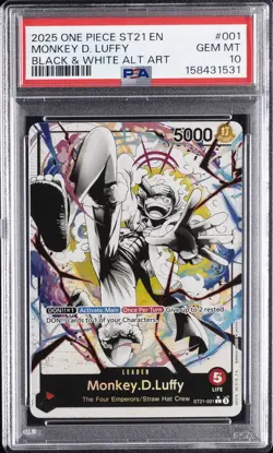 2025 ONE PIECE STARTER DECK ST21-EX GEAR 5 #001 MONKEY D. LUFFY PSA 10 - Image 1