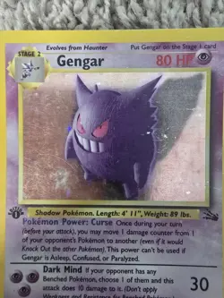 1999 Wizards Gengar Pokemon Card 5/62 Fossil Holo Rare Vintage Foil TCG - Image 3