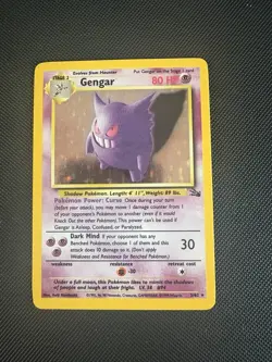 Pokemon TCG Gengar Fossil Holo Card 5/62 Trading Card Lightly played - Image 1