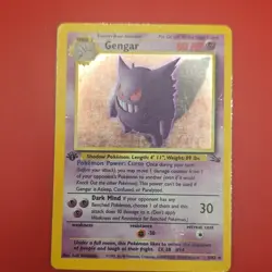 Pokemon Card - 1st Edition Gengar 5/62 - Fossil Set Holo - Heavily Played - Image 1