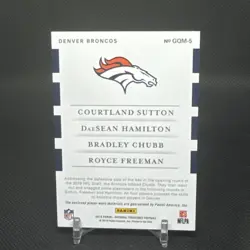 2018 National Treasures Sutton Hamilton Chubb Freeman (RC) NFL Gear /99 #GQM-5 - Image 2