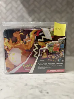 Pokemon TCG: 2020 Fall Charizard Collectors Treasure Chest Lunch Box Tin - Image 1