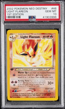2002 POKEMON NEO DESTINY 1ST EDITION #46 LIGHT FLAREON PSA 10 - Image 1