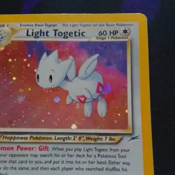 WOTC Pokemon Neo Destiny Light Togetic 15/105 Holo Rare vintage 2000 - Image 5