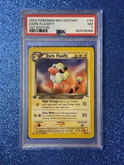 2002 Pokemon Neo Destiny Dark Flaaffy 1st Edition #34 PSA 7 NM WOTC Vintage - Image 1