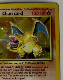 1999 Pokemon Base Set Charizard 4/102 Holo Unlimited HP Damaged WOTC - Image 4