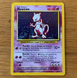 Pokemon TCG Base Set Mewtwo 10/102 Holo Rare 60 HP Basic English 1999 - Image 1