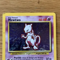 Pokemon TCG Base Set Mewtwo 10/102 Holo Rare 60 HP Basic English 1999 - Image 3