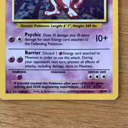 Pokemon TCG Base Set Mewtwo 10/102 Holo Rare 60 HP Basic English 1999 - Image 4
