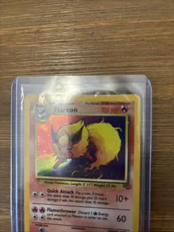 Flareon 3/64 LP Holo Rare Jungle Set Unlimited Edition Pokemon Card 1999 WOTC - Image 3