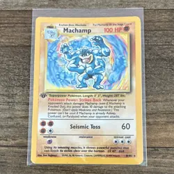 Pokemon TCG Machamp Base Set Holo Rare 8/102 English WotC 1999 100HP - Image 1