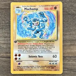 Pokemon TCG Machamp Base Set Holo Rare 8/102 English WotC 1999 100HP - Image 2