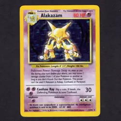 Pokemon TCG Alakazam Base Set Holo Card 001/102 WOTC LP - Image 1