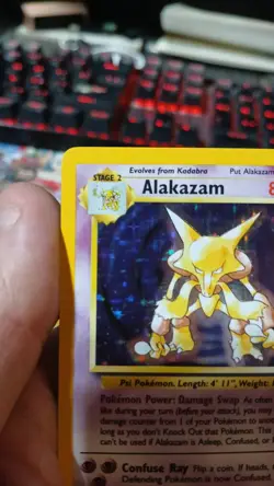 Pokemon TCG Alakazam Base Set Holo Card 001/102 WOTC LP - Image 4