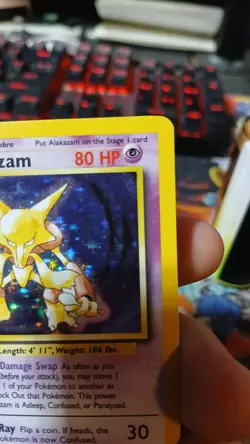 Pokemon TCG Alakazam Base Set Holo Card 001/102 WOTC LP - Image 5