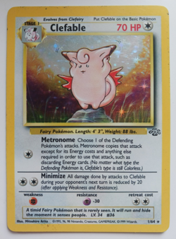 Clefable Pokemon Card Holo WOTC 1/64 Jungle Set Rare Vintage 1999 Original LP - Image 1