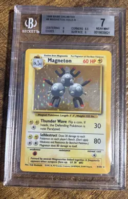 Pokemon TCG Magneton Base Set BGS 7 Holo Unlimited Rare 9/102 - Image 1