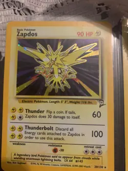 Pokemon TCG Zapdos Base Set 2 20/130 Holo Unlimited Holo Rare never played - Image 1