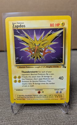 Vintage Pokemon Card Zapdos 30/62 Fossil Set Rare Non-Holo 1999 WOTC LP - Image 1