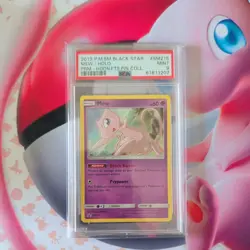2019 Pokemon Black Star Promo #SM215 Mew Holo PSA 9 Mint – Hidden Fates - Image 1