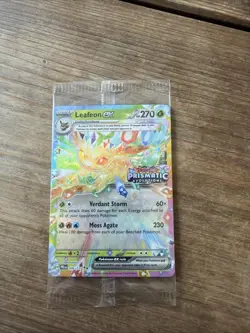 Pokemon TCG Leafeon EX Prismatic Evolutions Stamped Promo Card 006/131 Sealed - Image 1