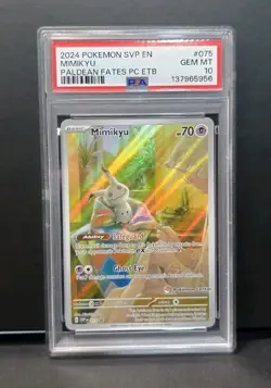 Pokemon Mimikyu Sv Black Star Promo 075 Paldean Fates Pokemon Center Etb PSA 10 - Image 1