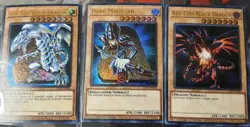 DARK MAGICIAN BLUE EYES WHITE DRAGON RED EYES BLACK DRAGON YuGiOh ULTRA RARE - Image 1