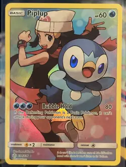 Pokemon TCG: Piplup (Secret) 239/236 Sm-Cosmic Eclipse Holo - Near Mint - Image 1