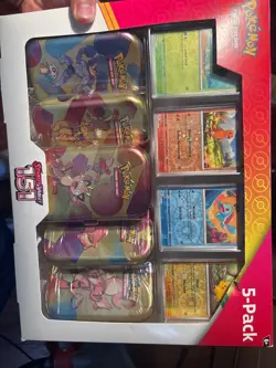 Pokemon TCG Scarlet and Violet Costco 151 Mini Tin 5 Pack (Meowth) - Image 1
