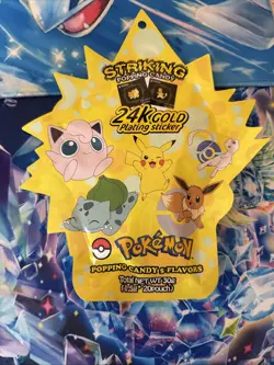 Pokemon Striking Popping Candy 24K Gold Plating Sticker Card Sealed - Image 1