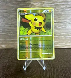 Pokemon Co. Pichu 28/123 HeartGold & SoulSilver Reverse Holo Rare 30 HP EN 2010 - Image 1