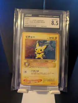 Pokemon Pichu ERROR#172 Holo Card Japanese Gold, Silver, to a New World CGC 8.5 - Image 1