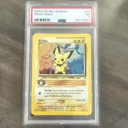 Nintendo 2000 Pokemon Neo Genesis Pichu Holo Rare 12/111 PSA 7 English - Image 1
