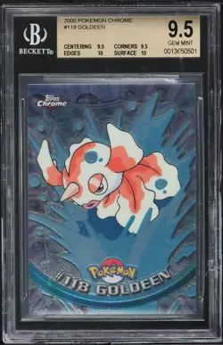 2000 Topps Chrome Pokemon Goldeen #118 BGS 9.5 GEM MINT - See Description! - Image 1