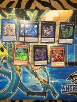 Yugioh Super Quantum Holo Deck Set 7 card, Red Layer, Green Layer, Great Magnus! - Image 1