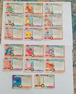 TOPPS POKEMON TV ANIMATION EDITION CARDS STICKER BACKS X17 BLANK REAR INFO CARDS - Image 1