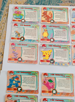 TOPPS POKEMON TV ANIMATION EDITION CARDS STICKER BACKS X17 BLANK REAR INFO CARDS - Image 2