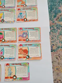TOPPS POKEMON TV ANIMATION EDITION CARDS STICKER BACKS X17 BLANK REAR INFO CARDS - Image 5