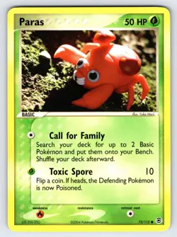 Paras 72/112 2004 EX FireRed & LeafGreen Pokemon Card TCG Nintendo - Nm/Vlp - Image 1