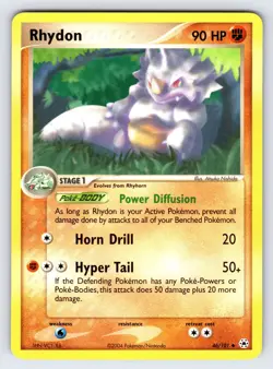 Rhydon 46/101 2004 EX Hidden Legends Pokemon Card TCG Nishida Uncommon - VLP - Image 1