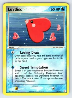 Luvdisc 40/101 2004 EX Hidden Legends Pokemon Card TCG Nintendo Common - Nm - Image 1
