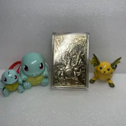 Pokemon 1999 Burger King 23K Gold Plated Card Charizard Case Vintage Figure Lot - Image 1
