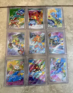 Pokemon TCG Scarlet & Violet 151 9-Card Holo Full Art Lot Starters - Image 1